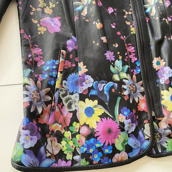 Marciano Pelle Fabulous Genuine Lambskin Leather Moto Jacket Hoodie Sz 42 Small - Picture 6 of 16